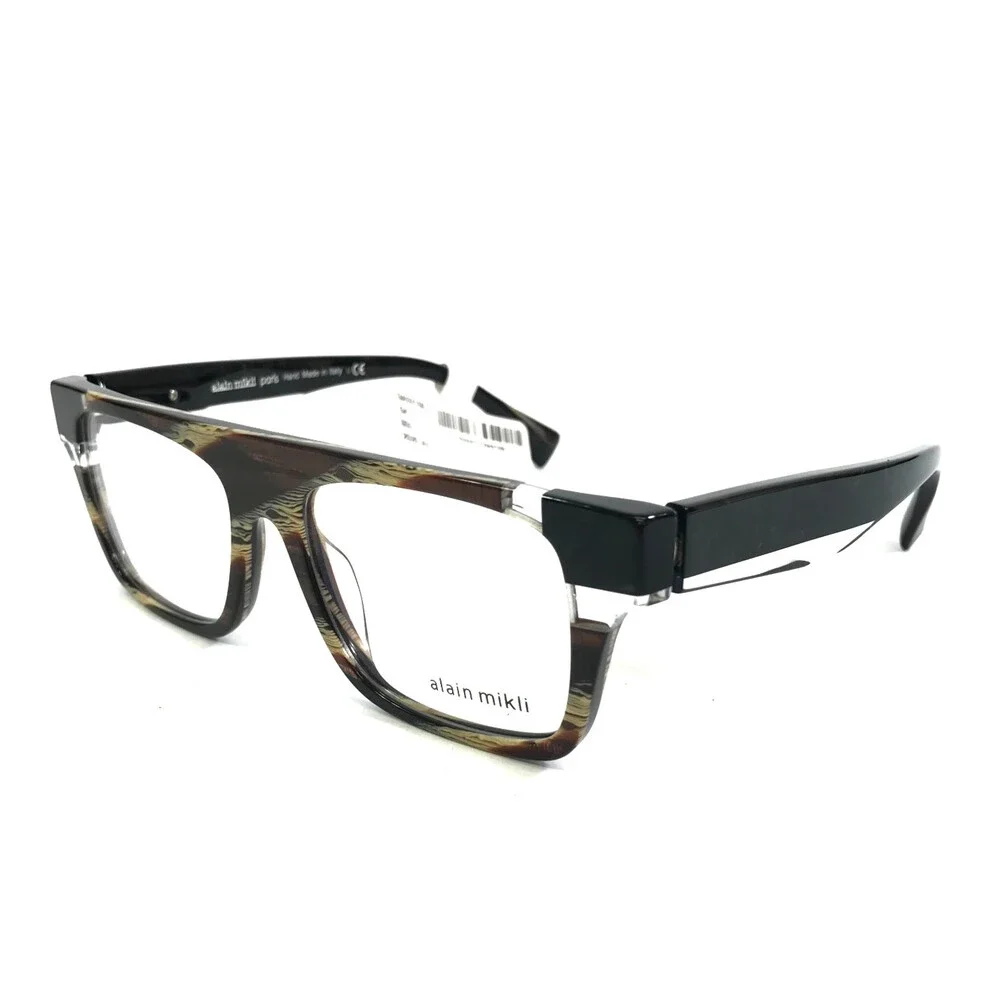 Alain Mikli Eyeglasses Frames Claudien A03109 002 Bronze Horn Noir 54-17-145